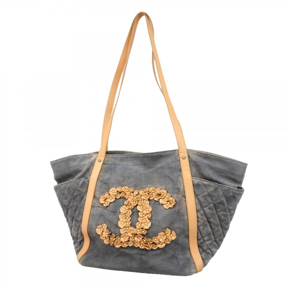 Chanel Cruise Line Tote Bag, Denim Blue Beige, Women's - Picture 1 of 13